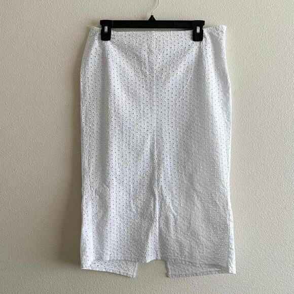 Vintage white eyelet midi skirt - Picture 1 of 4